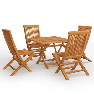 Тик открытый садовый квадратный обеденный набор со складным креслом хорошего качества Современный стиль открытый обеденный стол и стул