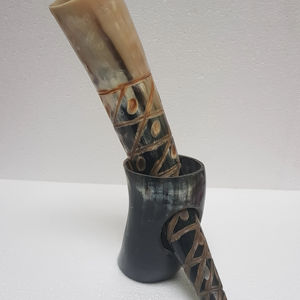 แก้วมักทรงควายทำด้วยมือสำหรับงานเทศกาลดื่มนอร์สทำโลโก้ตามสั่งเป็นมิตรต่อสิ่งแวดล้อม - Product Image 1