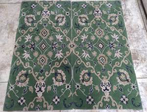 Alfombra de Lana Moderna 3D Hecha a Mano, Diseño Floral Natural Bordado, Forma Rectangular, Juego de Alfombras para Sala de Estar - Product Image 2