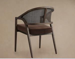 Modern Luxury Hotel Dining <b>Chair</b> with Natural Rattan <b>Brown</b> Finish for Home Apartment Villa and Restaurant Use - Product Image 4