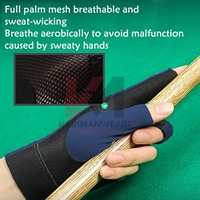 Gant de billard professionnel pour main gauche, taille moyenne, respirant, ajustement flexible, course de queue fluide, paume antidérapante, billard américain, snooker, carom