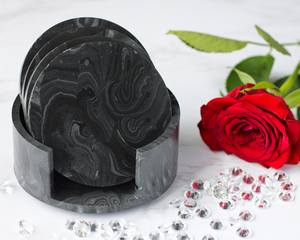 Top Product 2025 Sous-verres en résine de marbre de qualité standard avec base dure au design Terrazzo pour une utilisation dans les ustensiles de cuisine - Product Image 6