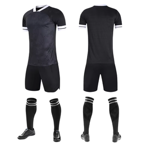 Survêtements de football sur mesure, dernier design, séchage rapide, 100% polyester, col en V, manches courtes, ensemble de maillots de sport, kits d'entraînement pour hommes - Product Image 6