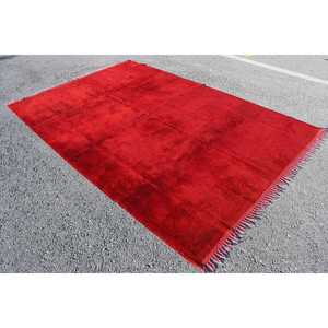 6.6x9.7 ft Vintage Turkish Rug, Large Rug, <b>Red</b> <b>Wool</b> Rug - Product Image 2