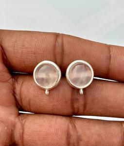 925 Sterling <b>Silver</b> Morganite <b>Stud</b> <b>Earring</b> , Beautiful Women <b>Earring</b> , Pink Stone <b>Earring</b> . - Product Image 2