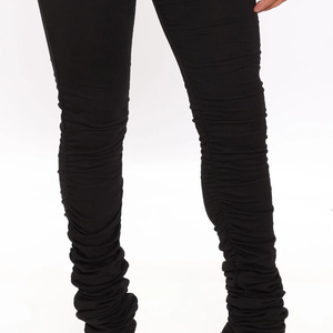 Joggers de lana de seda de cintura alta para mujer, pantalones de chándal de primavera lavados planos XL, cintura media, ajustados, Patchwork High Street - Product Image 4