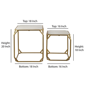 Custom Design Iron Made Center <b>Table</b> Home and Office Set of 2 White <b>Gold</b> Designed Manufacturer Indian Factory - Product Image 2