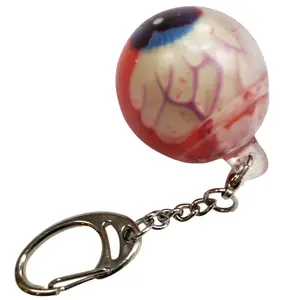 Squeeze Horrible Eyeball Keychain with Red Bloody Liquid Filled and Squeeze Sound Toy for Kid Halloween Novelty Toy