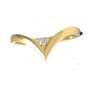Anillo de Compromiso y Promesa Clásico de Plata de Ley 925 Chapado en Oro de 18K con Moissanita de 0.03 CT, Joyería Fina para Fiesta - Product Image 1