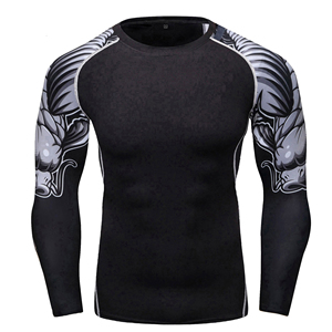 Chemise de compression MMA Rashguard à manches longues unisexe avec logo personnalisable et sublimé en spandex/polyester écologique et respirant - Product Image 4