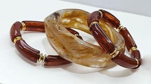 Brazaletes de Resina Transparente Ligeros para la Moda de Verano, Brazaletes de Resina Artísticos Multicolores para Joyería Hecha a Mano - Product Image 2