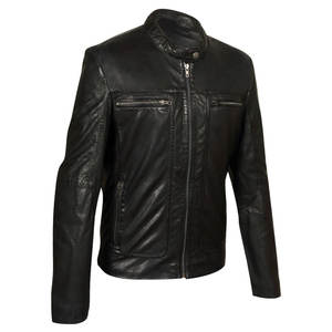 Veste en cuir pour homme de haute qualité, personnalisée, avec col montant en toile, design à capuche, respirante, vêtement d'extérieur pour l'hiver - Product Image 2