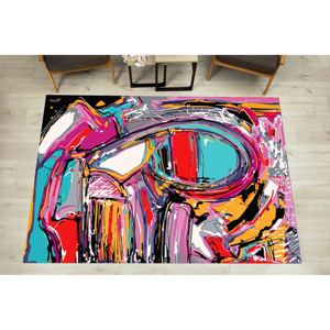 Alfombra Colorida con Diseño Abstracto de Grafiti: Alfombra Moderna con un Toque Artístico, Alfombra Suave con Pelo Largo - Product Image 1