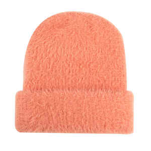 Custom Oem & Odm Jacquard Logo Mens Knit Winter Color Block Stripe <b>Fluffy</b> Beanie Warm Fuzzy Knit Winter <b>Hat</b> Mohair Beanie - Product Image 2