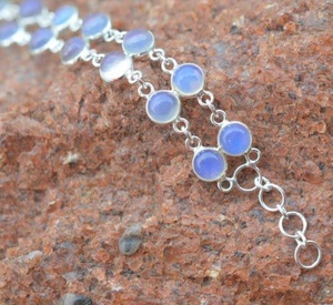 Milky Opalite 925 Silver 2 Line Bracelet Adjustable Handmade Gemstone Jewelry Elegant Gift For Women - Product Image 2