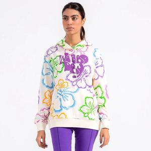 Sweat à capuche imprimé bouffant surdimensionné pour femme avec design unique Streetwear décontracté pour l'hiver Grand logo avant imprimé en sérigraphie - Product Image 1