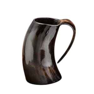Tasse à corne de buffle naturel Poli Ale Beer Mead Mug pour cadeaux Gravé à la main - Product Image 4