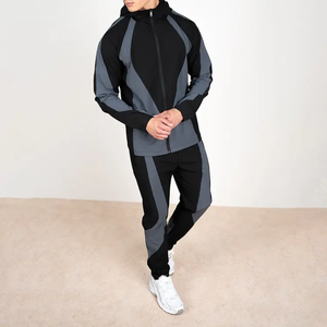 Conjunto Deportivo de Dos Piezas para Hombre, Chaqueta y Pantalón Largos, Estampado, Cortavientos, Personalizado, de Poliéster/Algodón, Transpirable, con Forro Polar - Product Image 1