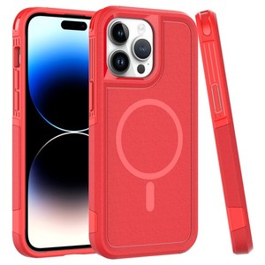 เคส iPhone 15 Pro Max 6.7 รุ่นพรีเมียมพร้อมวงแหวนแม่เหล็ก สีแดง - Product Image 1