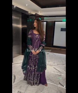 Venta al por mayor en línea vestidos de las mujeres Proveedor de Ropa Casual elegante Sexy Top bottom dupatta conjunto de la moda india paquistaní - Product Image 1