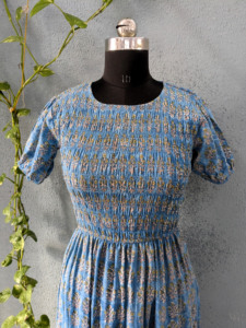 Elegante camiseta Vestido de gasa de algodón para mujer Bloque de mano Impreso Largo Maxi con mangas Casual Nuevo producto-Pedido directo de la India - Product Image 2