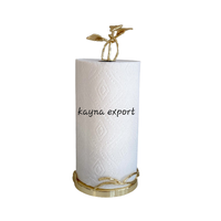 Porte-mouchoirs sur pied de luxe en métal noir et or, design artisanal américain, pour usage hôtelier Kayna Export