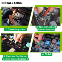 Fusible de Cuchilla Mini PTT para Automoción, Interruptor de Circuito T3 5A-30A, Reinicio Manual, Plástico, Capacidad de Ruptura de 10kA para Coche, Camión, Marino