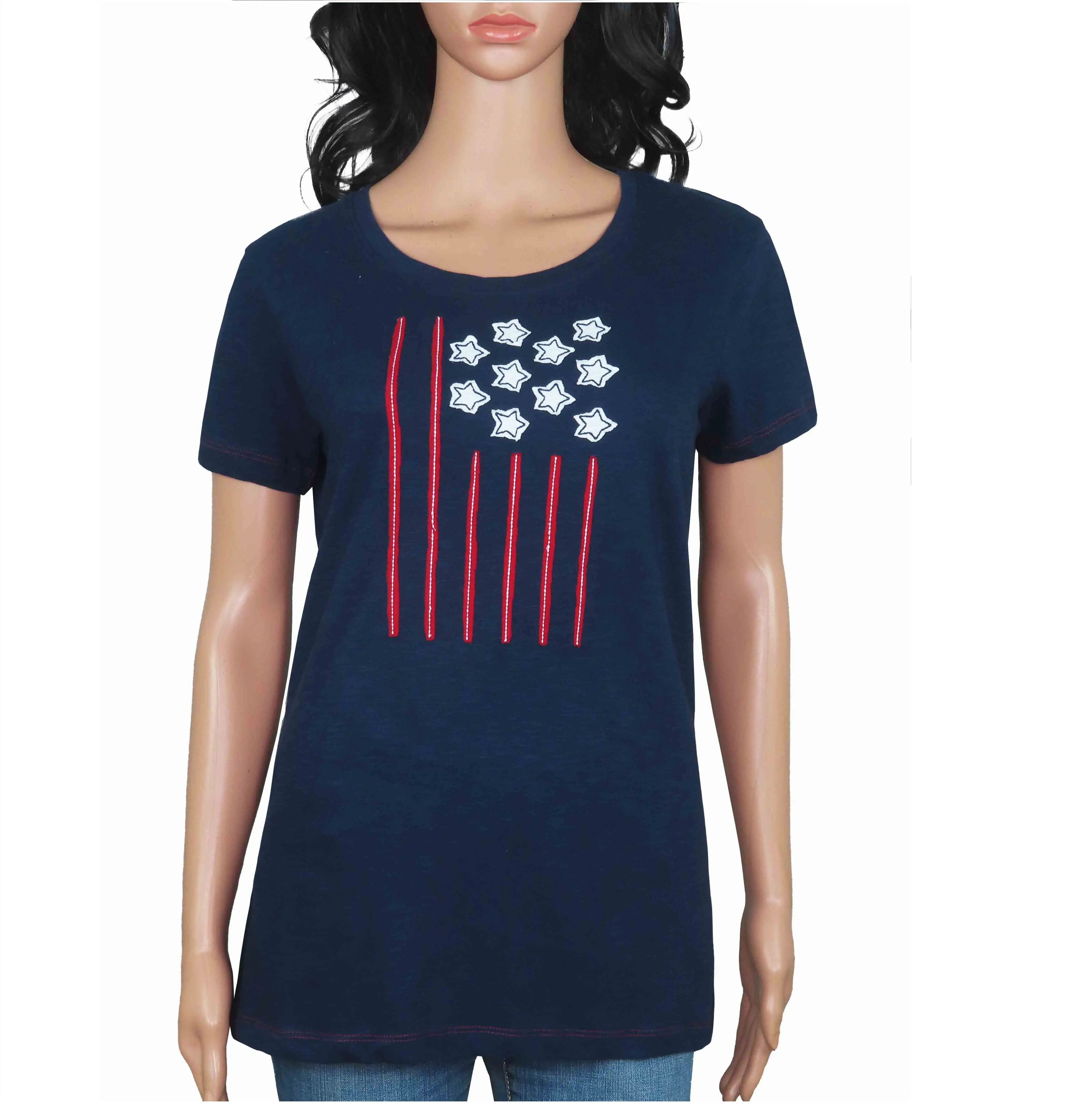 Export Surplus Wholesale Ladies Navy T Shirt Stocklot from India High Quality Garments at Affordable Prices Womens Collection