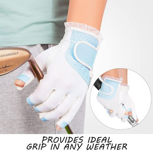 Gants de golf pour femmes, disponibles pour la main gauche et la main droite, en cuir de cabretta, légers, respirants, design personnalisé, logo en gros - Product Image 4
