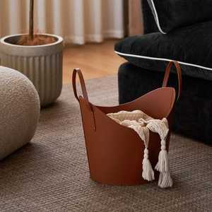 Cesta de Cuero de Lujo para Decoración del Hogar, Artículos para la Sala de Estar, Cesta Organizadora de Tela con Asa - Product Image 3