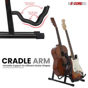 Support de guitare double à 5 cœurs en forme de A avec bras en mousse pour guitares acoustiques, électriques, basses, ukulélés et banjos - Product Image 6