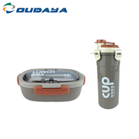 Fiambrera de oficina Bento portátil ecológica de grado alimenticio, fiambrera de 850ml con botella de agua de 480ML