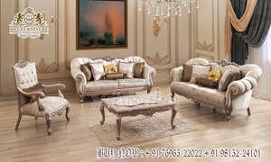 Magnificence Double Ensemble de Canapé Sculpté pour Salon Indien Fait à la Main Luxueux Ensemble de Canapé Meilleur Haut de Gamme Sculpté Blanc Or Pol - Product Image 2