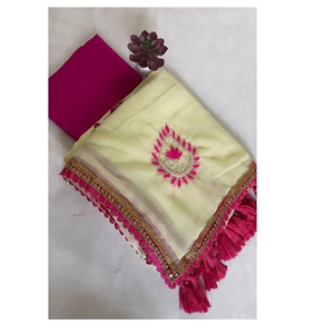 Boutique indienne Meilleure vente Soft Georgette Broderie Imprimé Multicolore Saree Regular Party Wear Ethnic Wear Exclusive - Product Image 5