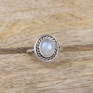 แหวนแต่งงานมูนสโตนสีเงินสเตอร์ลิงสำหรับ925ของผู้หญิงแหวนเพชรสไตล์ลาริมาร์การตั้งค่าแบบคลาสสิกส่งตรงจากร้าน - Product Image 3