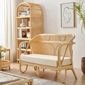 Sofá seccional moderno de mimbre, silla de lujo para decoración de sala de estar, sofás naturales - Product Image 3