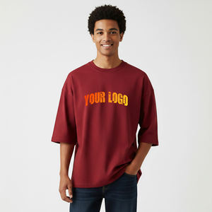 Camiseta Heavyweight Plus de Alta Calidad, Personalizada, Talla Grande, Cuello Redondo, Lisa, Informal, de Manga Corta, 100% Algodón, para Hombre - Product Image 1