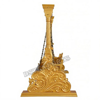 Ensemble de meubles de salon en bois de teck sculpté, style paon, avec balançoire rectangulaire de taille personnalisée, finition dorée, pour intérieur