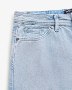 Shorts en denim non tissé uni pour homme, étiquette pointue, respirant, décontracté, été, taille mi-haute, coupe droite, fermeture à cordon, routine Vietnam - Product Image 4