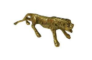 Estatuilla de tigre de latón, diseño Art Deco duradero ecológico para el hogar, mesa, decoración de oficina, estatua, pieza de exhibición, Color dorado - Product Image 6