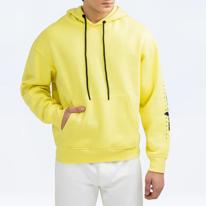 เสื้อฮู้ดผ้าฝ้ายนุ่มเบา 100% สำหรับผู้ชาย ใส่สบายในฤดูหนาว ดีไซน์ไหล่ตก ปรับแต่งได้จากผู้ผลิต - Product Image 1