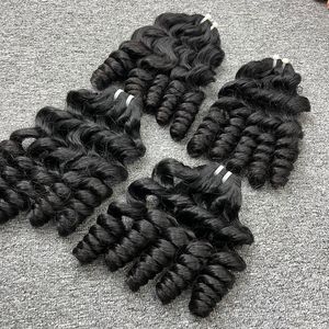 Extensiones de cabello virgen 100% de alta calidad, venta al por mayor, trama hinchable, rizado, gran Stock, Color claro, cabello crudo vietnamita - Product Image 5