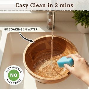 ชามเสิร์ฟผลไม้ทำจากไม้เป็นมิตรกับสิ่งแวดล้อมสำหรับเคาน์เตอร์ห้องครัวความจุขนาดใหญ่สำหรับใส่ผลไม้ขนมขบเคี้ยวข้าวโพดคั่วชามตกแต่งที่ทันสมัย - Product Image 2