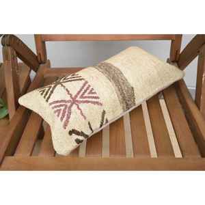 Cojín de Lana Kilim Beige de 8x16 Pulgadas, Cojín Decorativo de Lujo con Patrón Floral Vintage, Técnica de Tejido Antideslizante y Ecológica - Product Image 5