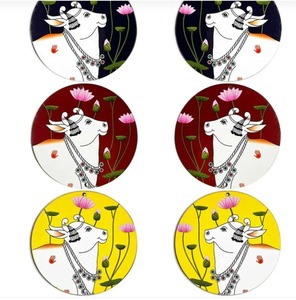 Cadeau de mariage indien, décoration murale suspendue de vache Pichwai, décoration de porte, décoration d'intérieur, plateau décoratif de vache Pichwai, décoration d'intérieur - Product Image 3