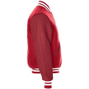 Chaqueta Universitaria de Invierno para Hombre, de Alta Calidad, con Mangas de Cuero y Cuerpo de Lana Premium, Gruesa, Transpirable y Ecológica, con Patrón de Letras - Product Image 3