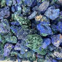 Collection de spécimens d'azurite et de malachite, pierres brutes pour la décoration intérieure Feng Shui