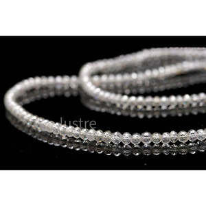 Perles de diamant blanc neige naturelles 100% AAA+ rares, scintillantes, facettées, en forme de rondelle, fournitures de bijoux avec clarté SI - Product Image 1