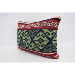 Almohada de lana geométrica de 16x24 pulgadas, cojín estampado Vintage verde de lujo, técnica tejida portátil para ropa de cama de sofá - Product Image 4