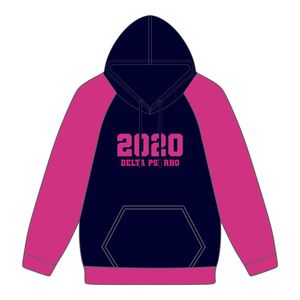 Delta Psi Rho Sorority Raglan Sleeve Pullover <b>Hoodie</b> <b>Navy</b> 80 Cotton 20 Poly Founding Year 2020 Greek Life Casual Wear <b>Hoody</b> - Product Image 2
